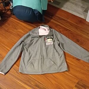 Betty Boop Gray Jacket with Pink Hood Lining